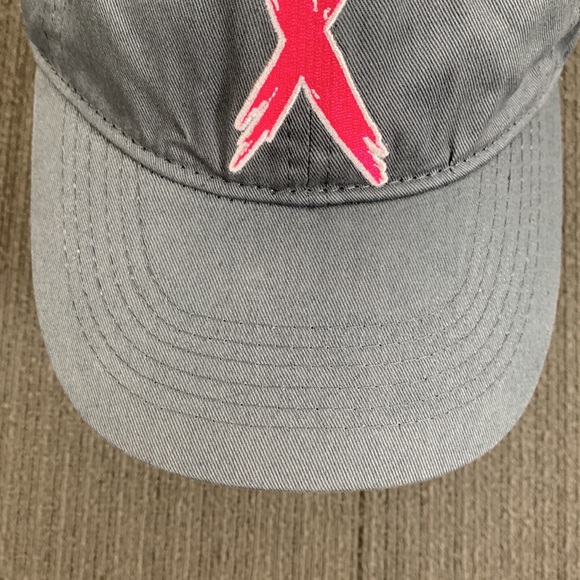 Support the Cure Pink Ribbon Baseball Hat Womens OSFM Gray Be the Cure - Picture 4 of 12